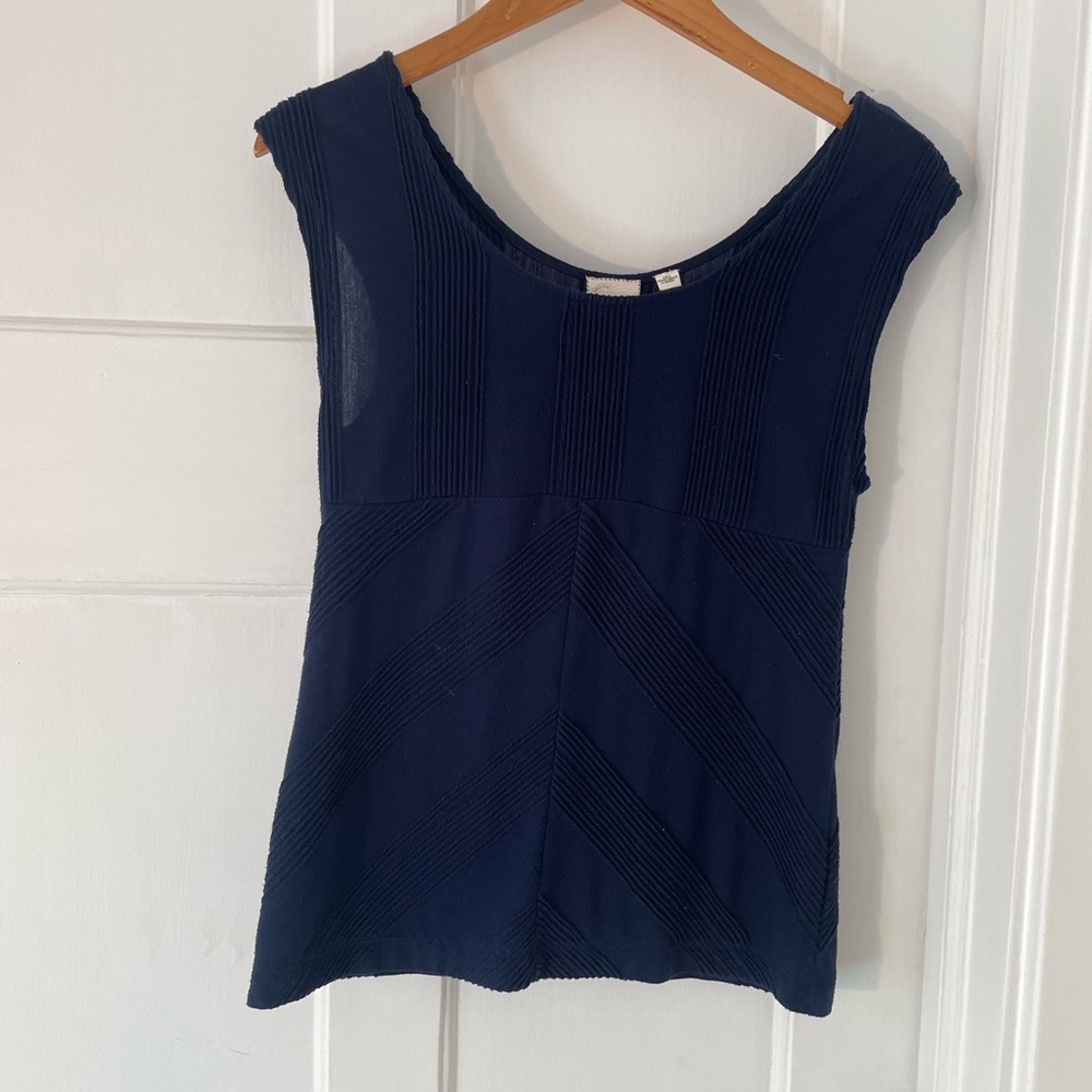 Anthropologie rarely worn cute navy top